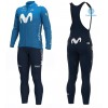 Conjunto Maillot + Culotte largo con tirantes Invierno Termico 2020 Movistar Team N001